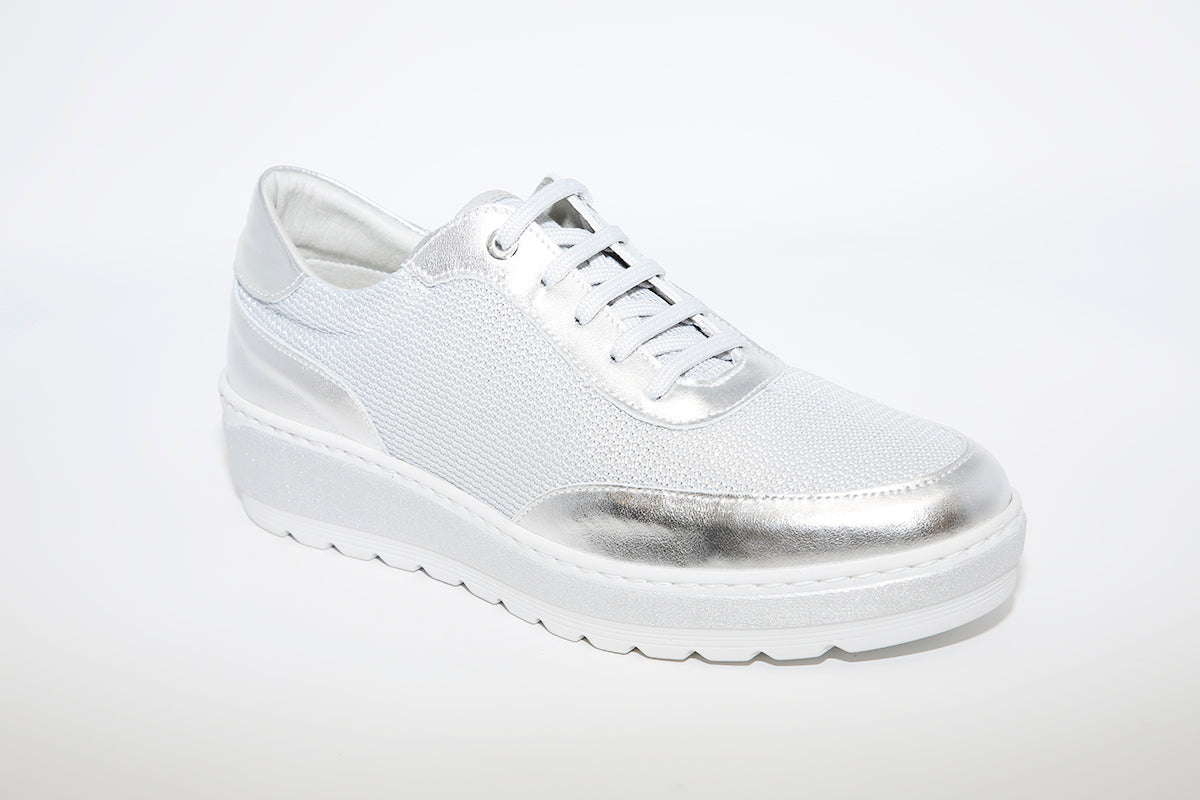 NOTTON - 2833 Silver Combi Laced Comfort Shoe