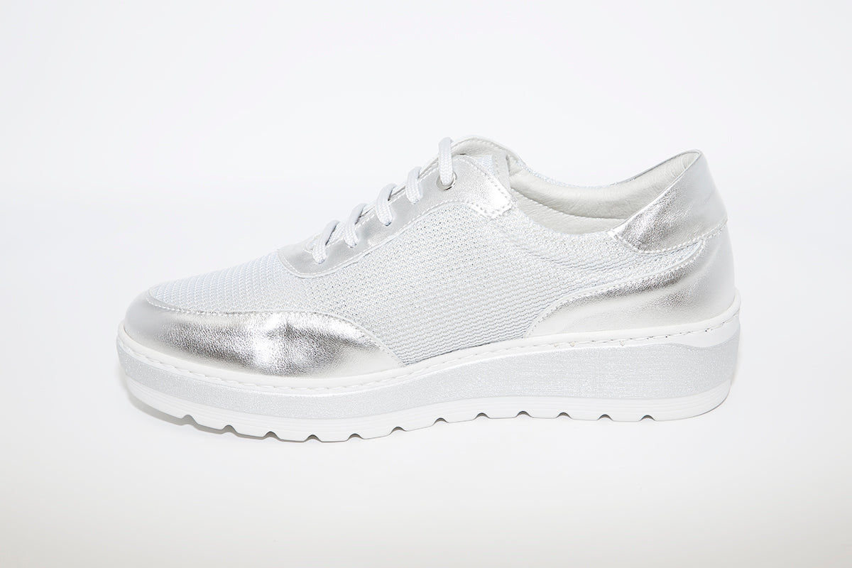 NOTTON - 2833 Silver Combi Laced Comfort Shoe