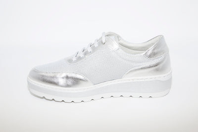 NOTTON - 2833 Silver Combi Laced Comfort Shoe