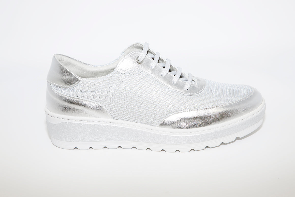 NOTTON - 2833 Silver Combi Laced Comfort Shoe