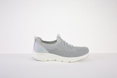 SKECHERS 104335  D'LUX COMFORT-MOC LACE SLIP-ON TRAINER - GREY
