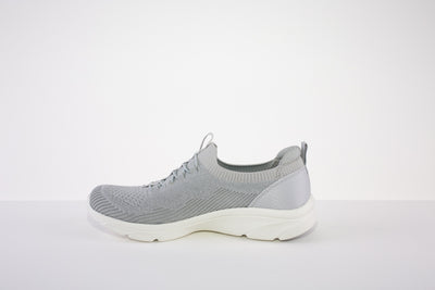 SKECHERS 104335  D'LUX COMFORT-MOC LACE SLIP-ON TRAINER - GREY