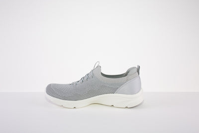 SKECHERS 104335  D'LUX COMFORT-MOC LACE SLIP-ON TRAINER - GREY