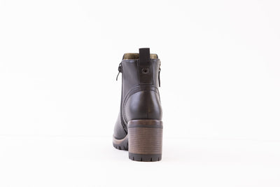 HEAVENLY FEET - KERI CHUNKY MEDIUM HEEL ANKLE BOOT - BLACK