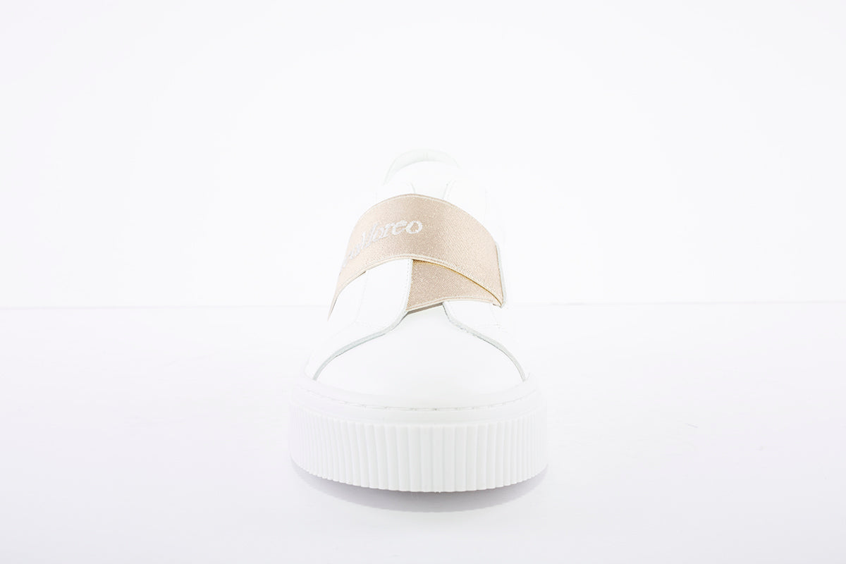 MARCO MOREO - Slip On Band Trainer - White/Gold