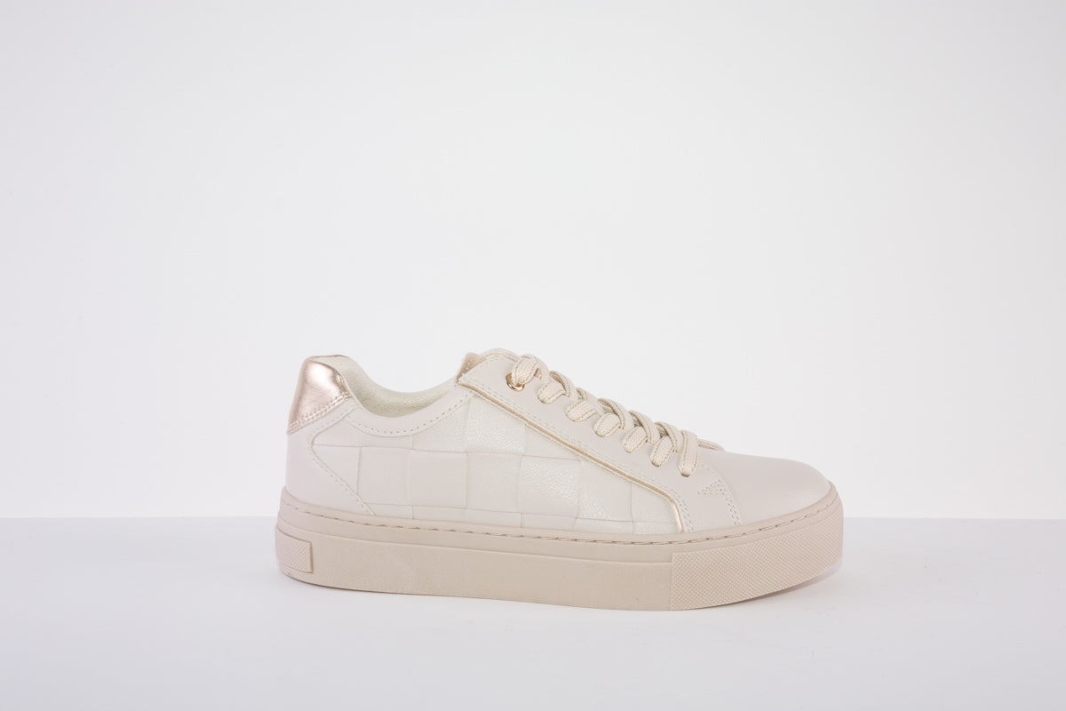 MARCO TOZZI 23702-402 LACED FASHION SHOE  - CREAM/GOLD