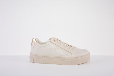 MARCO TOZZI 23702-402 LACED FASHION SHOE  - CREAM/GOLD