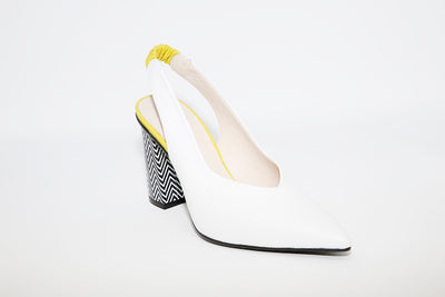 LODI - Senic White Leather Slingback Shoe