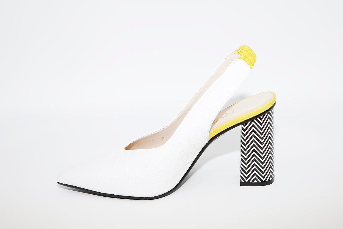 LODI - Senic White Leather Slingback Shoe