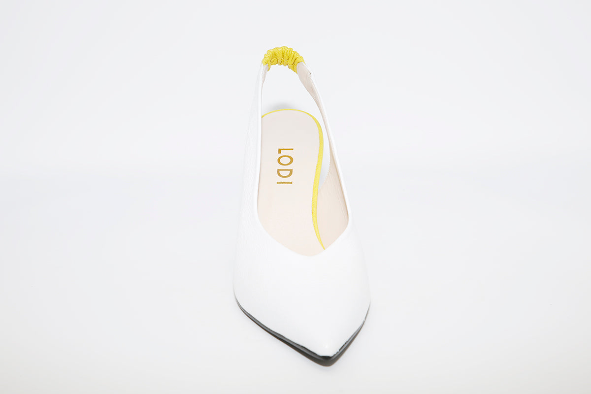 LODI - Senic White Leather Slingback Shoe