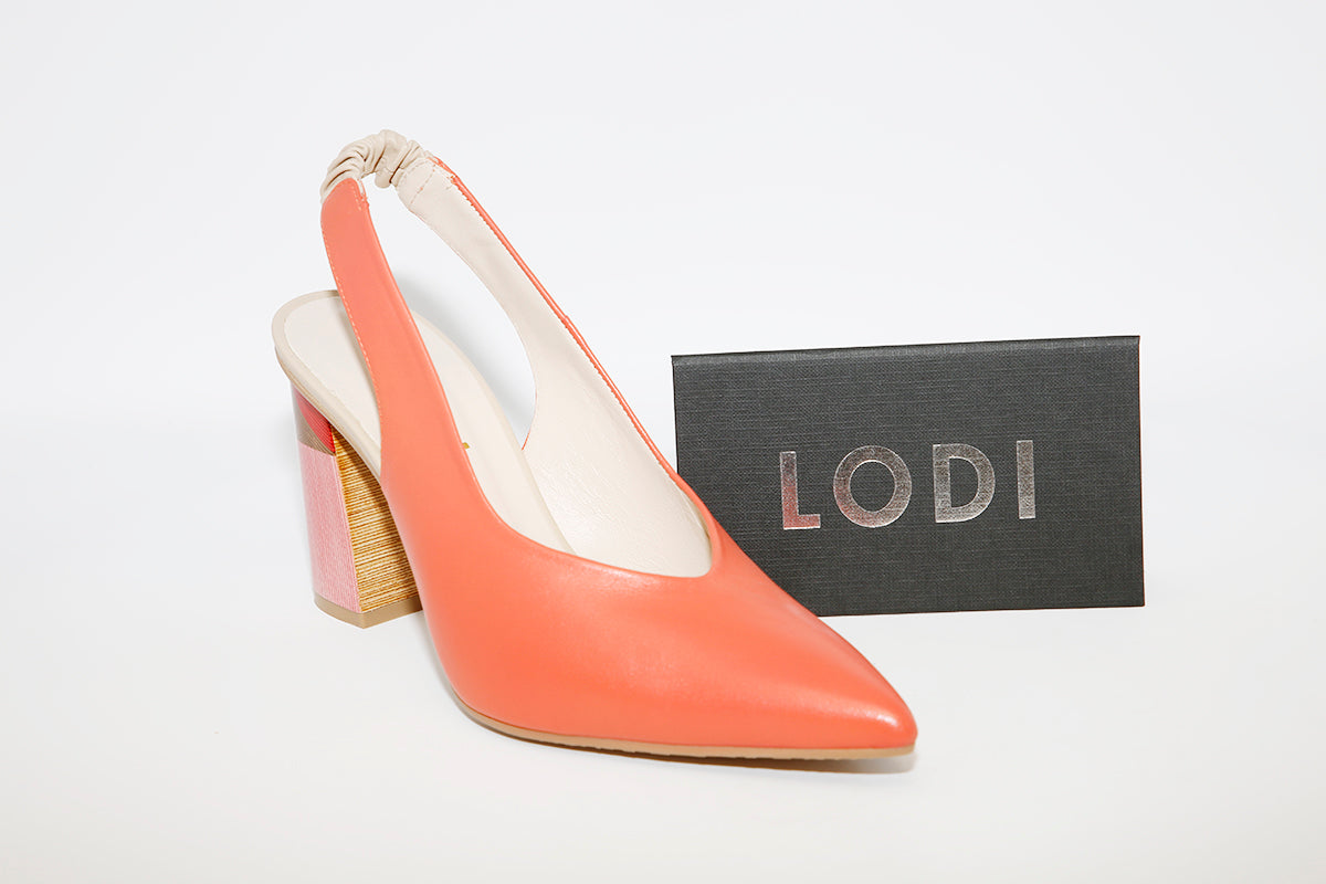 LODI - Senic Coral Leather Slingback Shoe