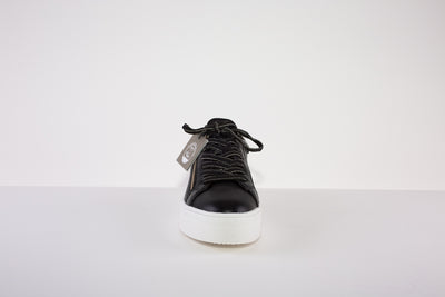 TAMARIS 23313-097 FLAT FASHION LACED SHOE WITH ZIP - BLACK/GOLD