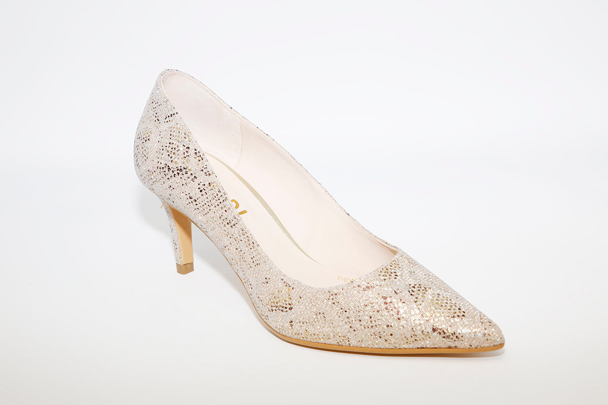 LODI - Mavi Gold Print Heel Court Shoe