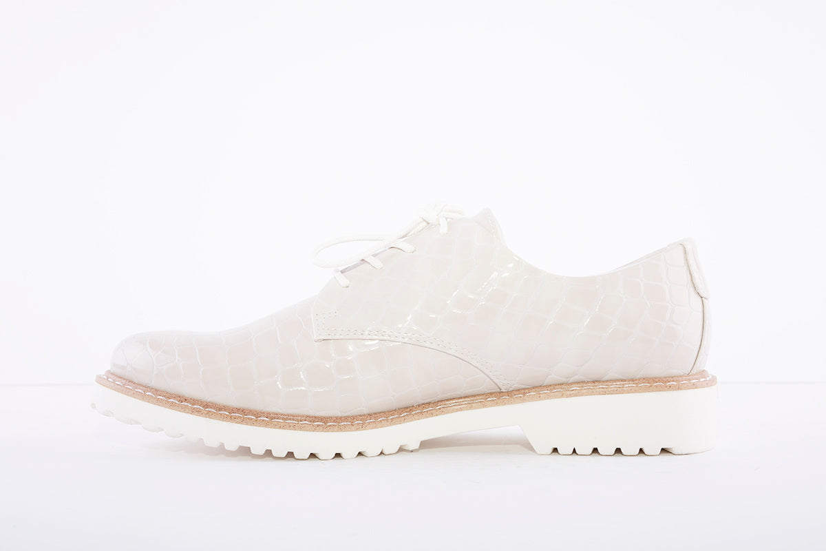 MARCO TOZZI - LACED SHOE - NUDE CROC