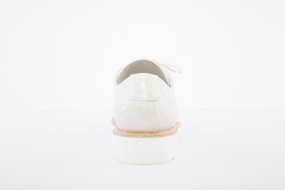MARCO TOZZI - LACED SHOE - NUDE CROC