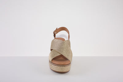 XTI 42366 HIGH WEDGE SANDAL - GOLD