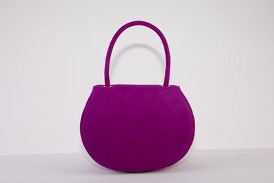 MARIAN SMALL HANDLE HALF CIRCLE SHAPED BAG - PINK SUEDE