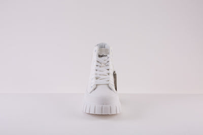 REFRESH - 170114 CHUNKY LACED ANKLE BOOT - WHITE