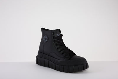 REFRESH 170114 CHUNKY LACED ANKLE BOOT - BLACK