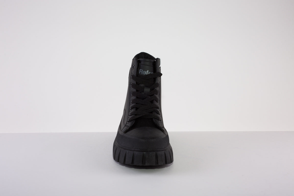 REFRESH 170114 CHUNKY LACED ANKLE BOOT - BLACK