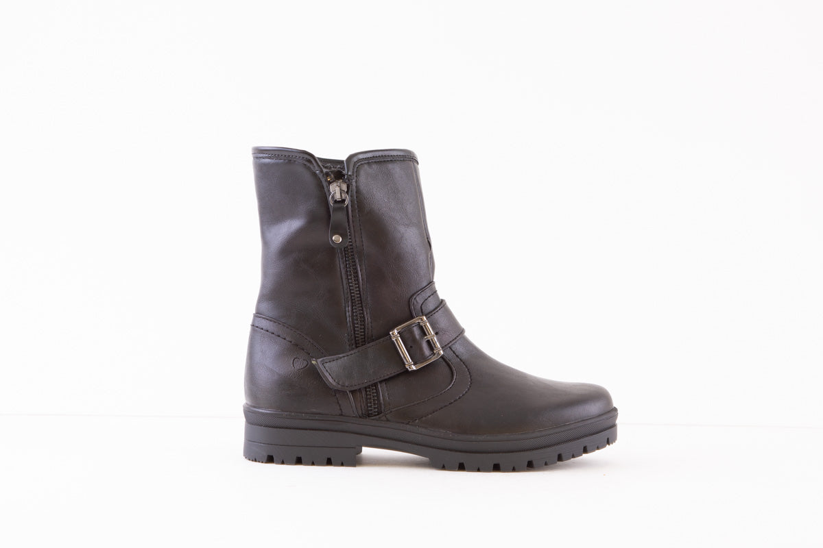 HEAVENLY FEET - NOVA FLAT ANKLE BOOT - BLACK