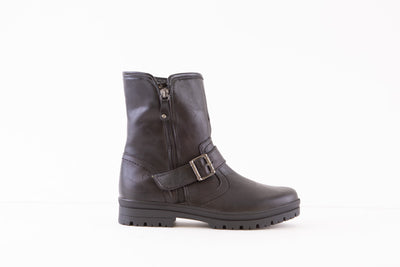 HEAVENLY FEET - NOVA FLAT ANKLE BOOT - BLACK