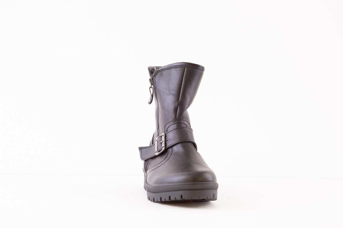 HEAVENLY FEET - NOVA FLAT ANKLE BOOT - BLACK