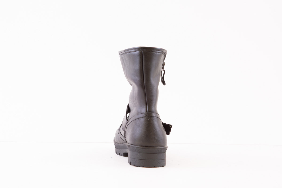 HEAVENLY FEET - NOVA FLAT ANKLE BOOT - BLACK
