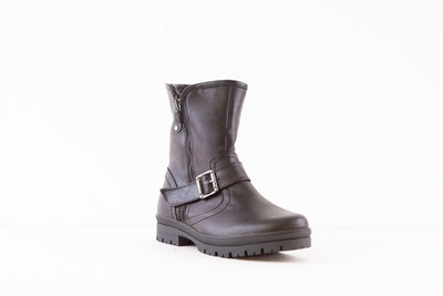 HEAVENLY FEET - NOVA FLAT ANKLE BOOT - BLACK