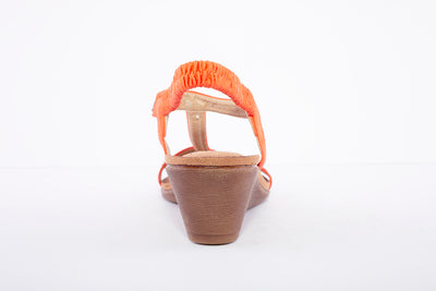 LUNAR - JLH072 Tabitha Wedged 'T' Bar Sandal Orange