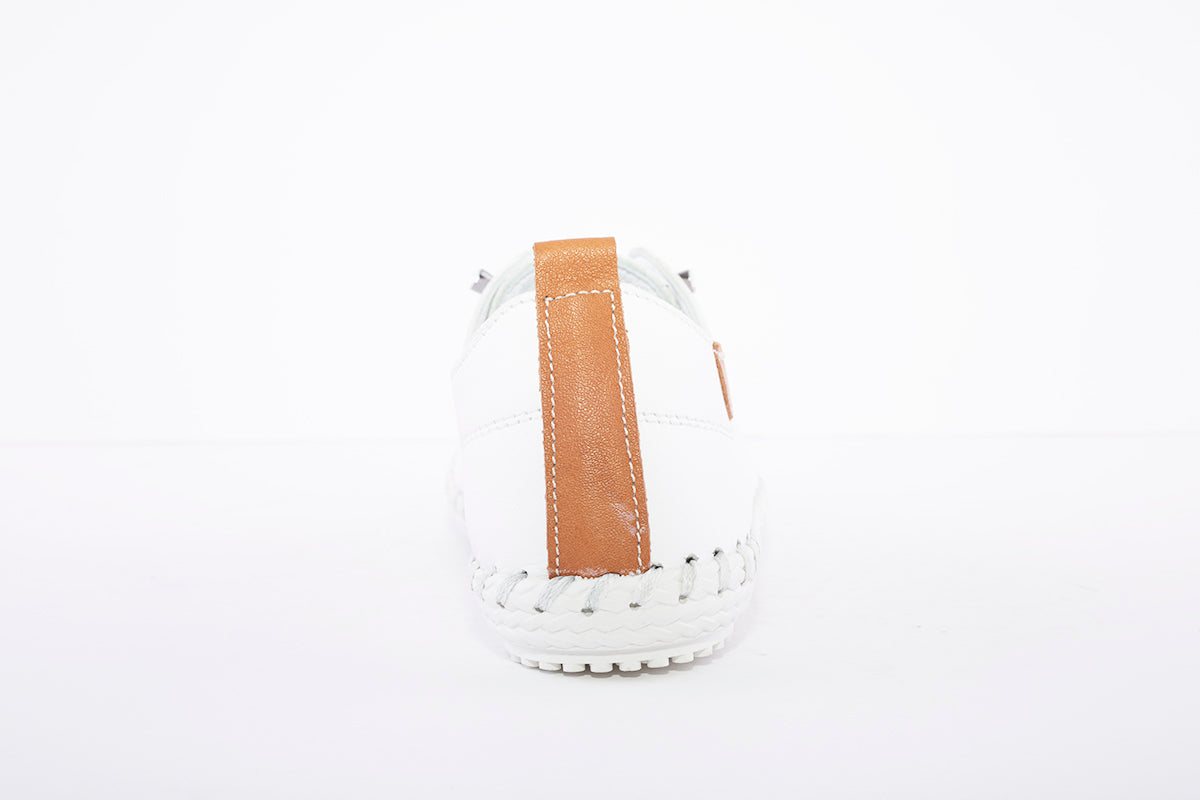 ST IVES-LDS LACED SHOE - WHITE