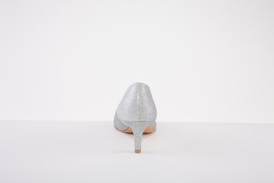 TAMRIS 22414-919 GLITZ  KITTEN HEEL COURT SHOE - SILVER