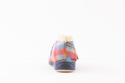 PADDERS - 409 HUSH-VELCRO SLIPPER - NAVY CHECK
