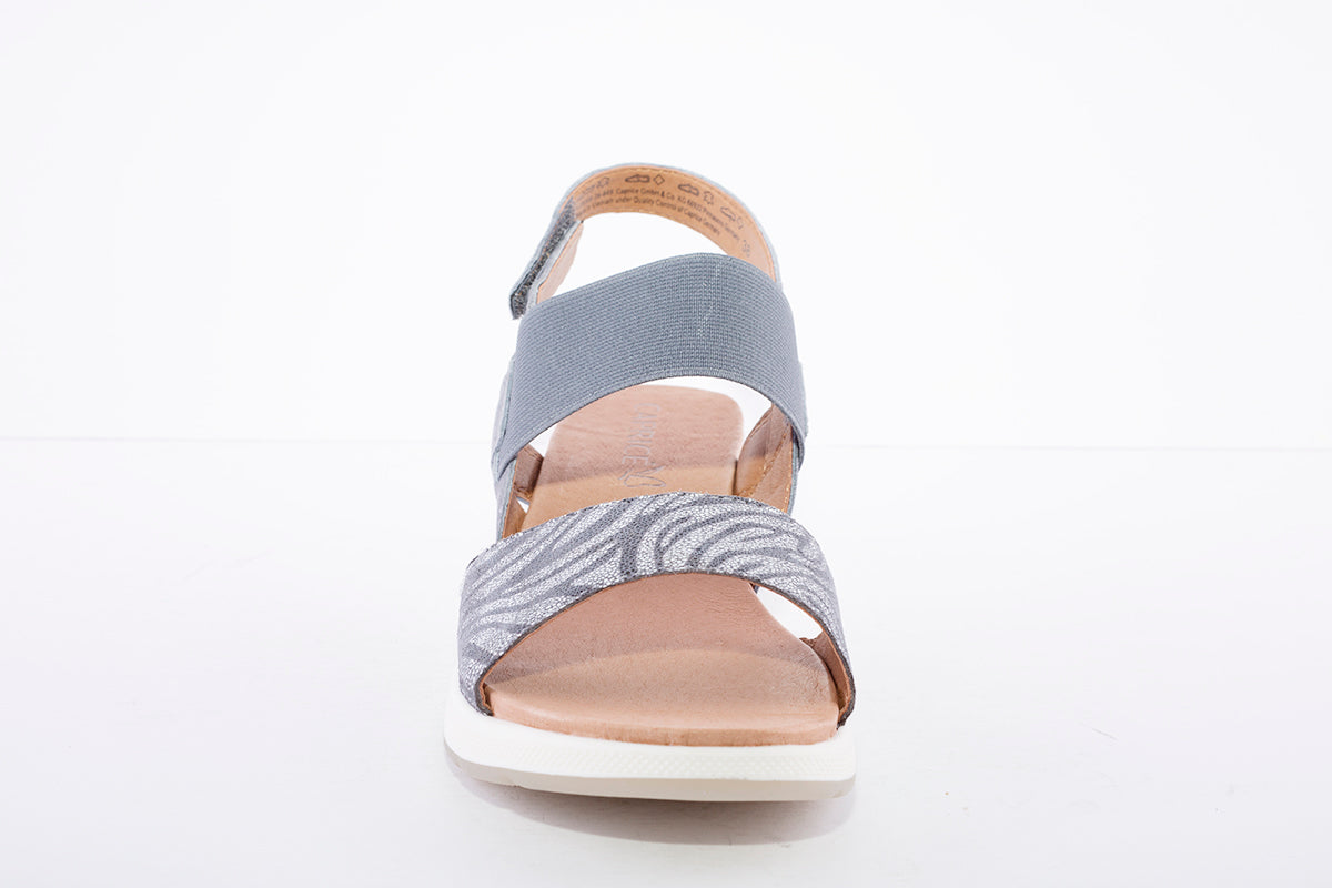 CAPRICE - LOW WEDGE SLING BACK SANDAL - JEANS COMBI