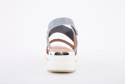 CAPRICE - LOW WEDGE SLING BACK SANDAL - JEANS COMBI