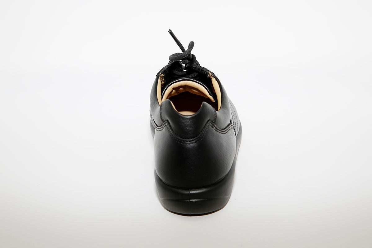 HOTTER - Tone Black Leather Lace Shoe