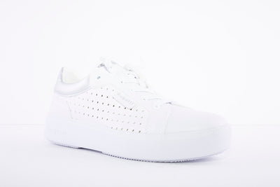 BUGATTI - FLAT LACED FASHION SHOE - WHITE
