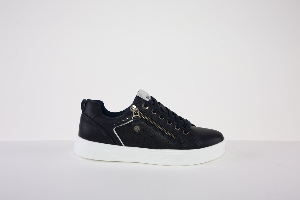 XTI 140040 FLAT LACED SHOE - NAVY