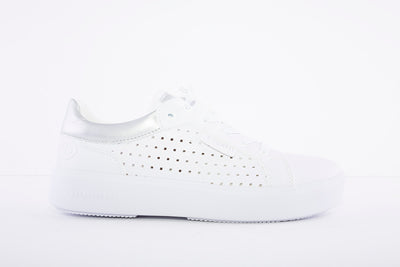 BUGATTI - FLAT LACED FASHION SHOE - WHITE
