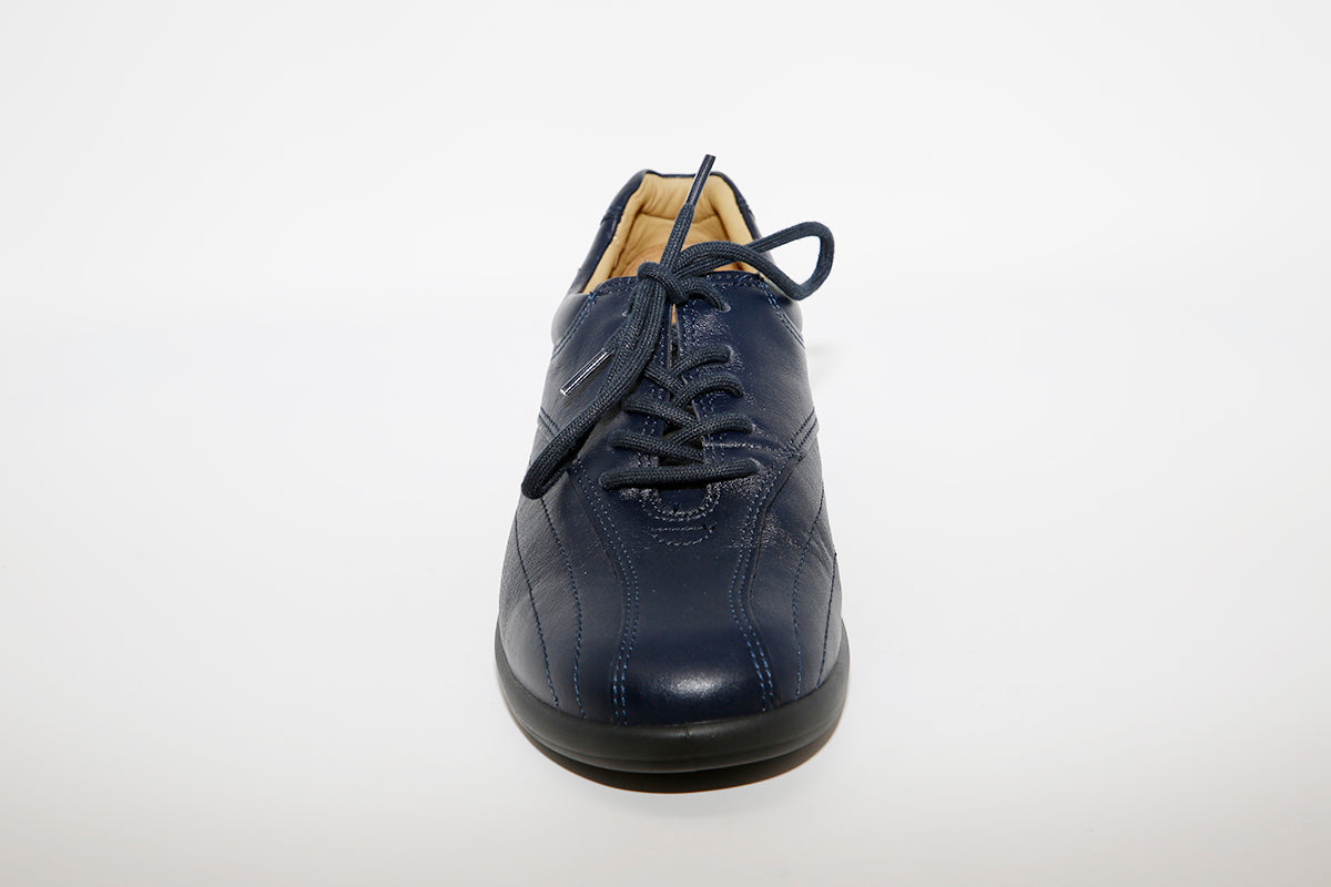 HOTTER - Tone Navy Leather lace Shoe