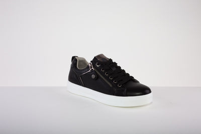 XTI 140040 FLAT LACED SHOE - BLACK