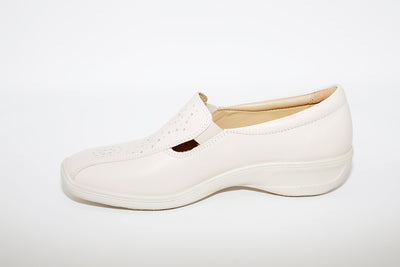 HOTTER - Calypso Beige Leather Slip On Shoe