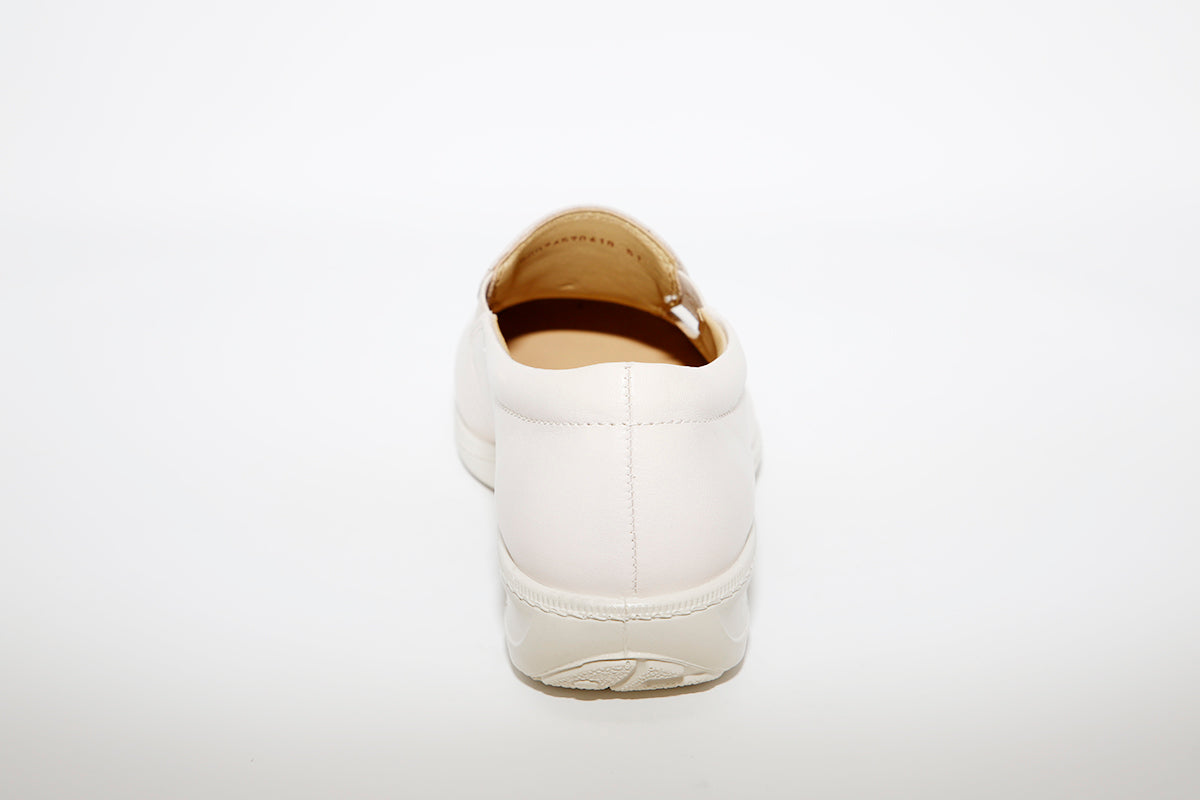 HOTTER - Calypso Beige Leather Slip On Shoe