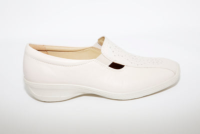 HOTTER - Calypso Beige Leather Slip On Shoe