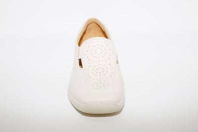HOTTER - Calypso Beige Leather Slip On Shoe