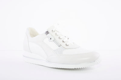 WALDLAUFER - HIMONA LACED SHOE - WHITE/SILVER
