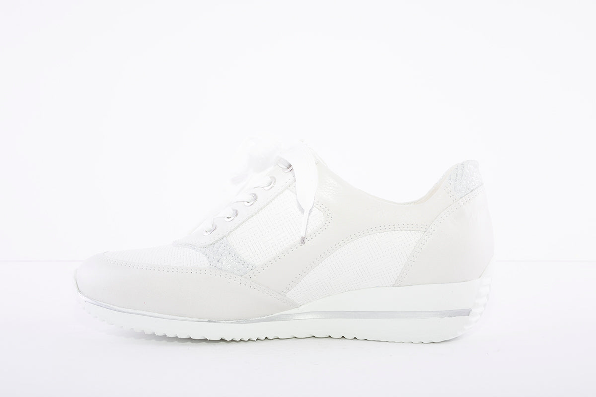 WALDLAUFER - HIMONA LACED SHOE - WHITE/SILVER