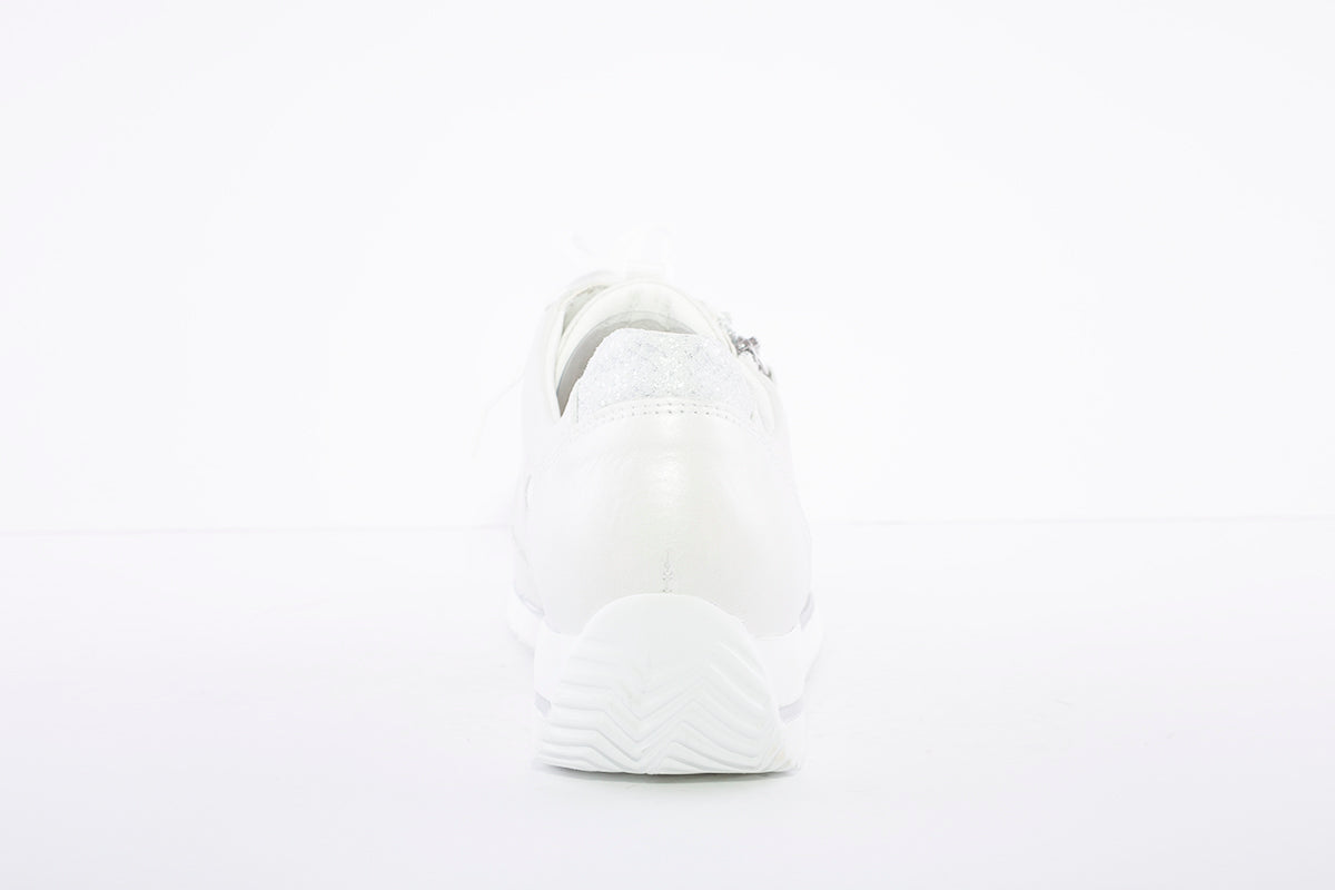 WALDLAUFER - HIMONA LACED SHOE - WHITE/SILVER