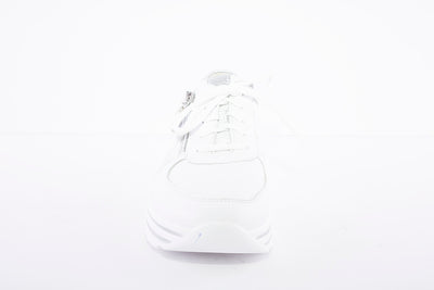 WALDLAUFER - 758009 LANA - LACED WEDGE COMFORT SHOE - WHITE/SILVER
