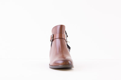 CAPRICE - 25330-387 FLAT ANKLE BOOT - TAN/NAVY